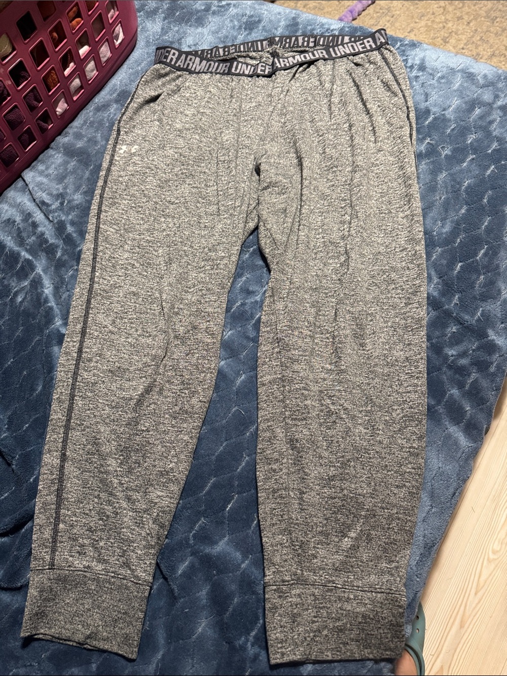 Under Armour Heather Gray Performance Joggers with Logo Waistband